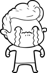 Obraz premium cartoon man crying