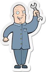 sticker of a cartoon mechanic