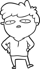 line drawing of a impatient man