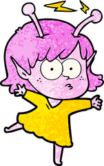 cartoon alien girl