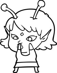 pretty cartoon alien girl