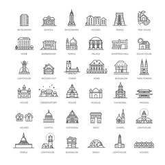 Set of type of houses icons