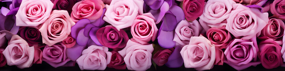 pink rose flowers background banner