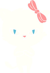 cute flat color style cartoon cat