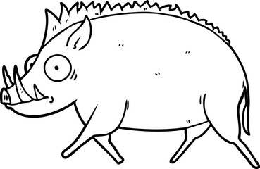 cartoon wild boar
