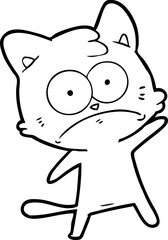 cartoon nervous cat