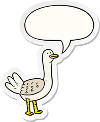 cartoon bird with speech bubble sticker