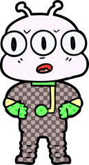 cartoon three eyed alien
