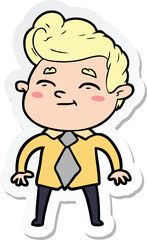 Obraz premium sticker of a happy cartoon man