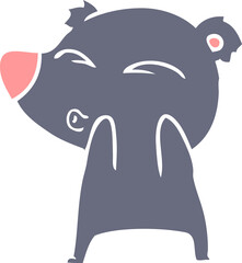flat color style cartoon whistling bear
