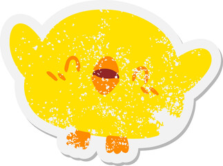 cute cartoon baby bird grunge sticker