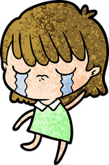 cartoon woman crying