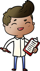 cartoon laughing salesman