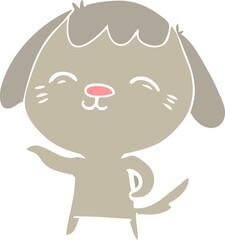 Obraz na płótnie Canvas happy flat color style cartoon dog