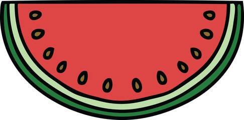 hand drawn quirky cartoon watermelon