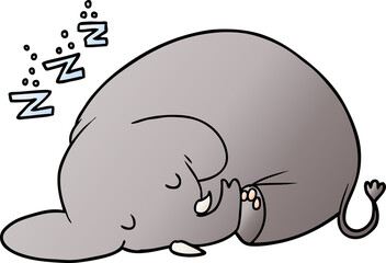 cartoon sleeping elephant