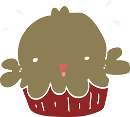 cute flat color style cartoon pie