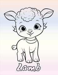 Coloring Book Children Cute Little Lamb Coloring Page For Kids