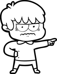 annoyed cartoon boy