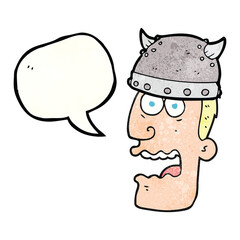 freehand speech bubble textured cartoon screaming warrior man