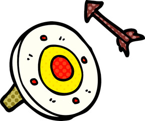 cartoon doodle shield and arrow