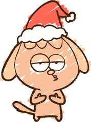 Christmas Dog Chalk Drawing