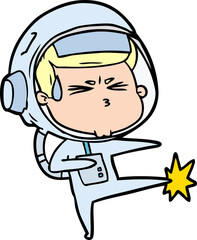 cartoon stressed astronaut