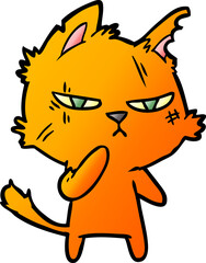 tough cartoon cat