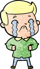 Fototapeta premium cartoon man crying