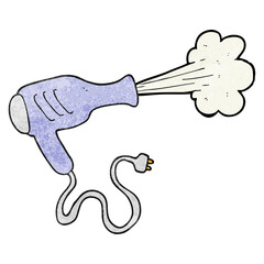 freehand textured cartoon hair dryer