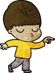 cartoon calm boy