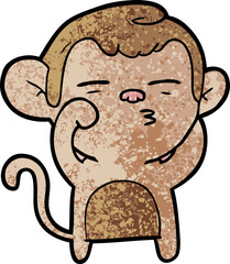cartoon suspicious monkey