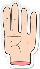 sticker of a cartoon hand