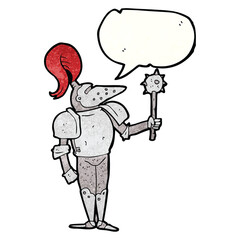 freehand speech bubble textured cartoon medieval knight