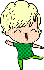 cartoon laughing woman