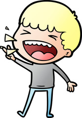 Obraz premium cartoon laughing man