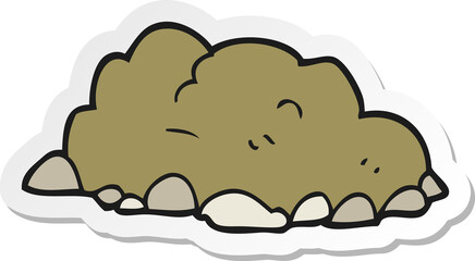 sticker of a cartoon pile of dirt
