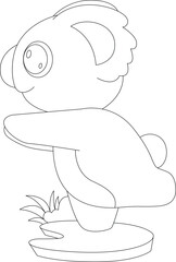 Koala Yoga Fitness Gymnastics Animal Vector Graphic Art Illustration
