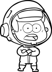 cartoon surprised astronaut