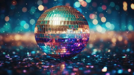 Fototapeta na wymiar Disco ball background, eighties, 80s