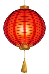 Ilustracion aislada de linterna roja china encendida, simbolo de la cultura china, lampara de papel navideña, festival de los faroles chino, celebracion de año nuevo © Santy Valdes