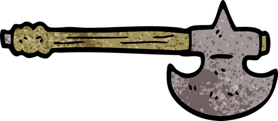 cartoon doodle medieval axe