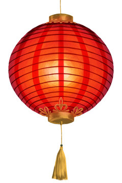 Ilustracion aislada de linterna roja china encendida, simbolo de la cultura china, lampara de papel navide&ntilde;a, festival de los faroles chino, celebracion de a&ntilde;o nuevo