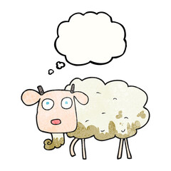 freehand drawn thought bubble textured cartoon muddy goat