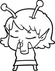 cute alien girl cartoon