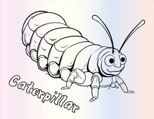 Caterpillar Coloring Page for Kids