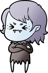 annoyed cartoon vampire girl