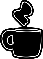 cartoon icon of a steaming hot drink