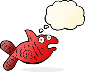 cartoon fish with thought bubble
