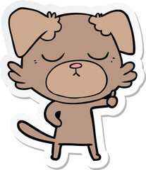 sticker of a cute cartoon dog